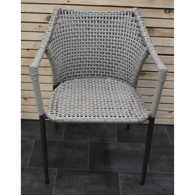 Hawk Halls' Kuta Chair in Light Grey and Anthracite Aluminium. Close Up
