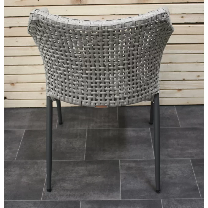 Hawk Halls' Kuta Chair in Light Grey and Anthracite Aluminium. Close Up