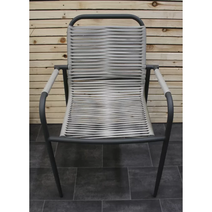 Hawk Halls' Salina Chair in Light Grey and Anthracite Aluminium. Close Up