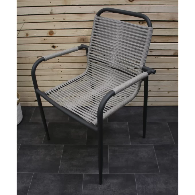 Hawk Halls' Salina Chair in Light Grey and Anthracite Aluminium. Close Up