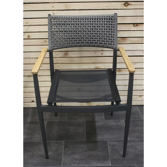 Hawk Halls' Sardinia Chair in Light Grey / Dark Grey and Anthracite Aluminium. Close Up