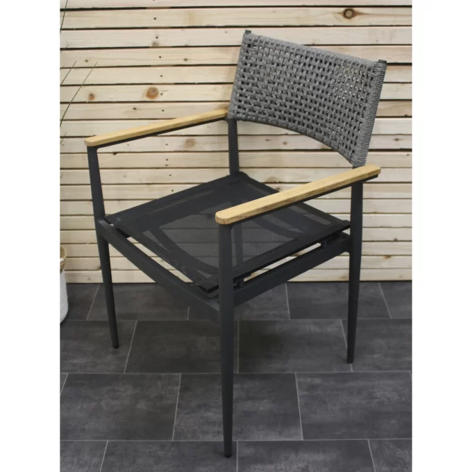 Hawk Halls' Sardinia Chair in Light Grey / Dark Grey and Anthracite Aluminium. Close Up