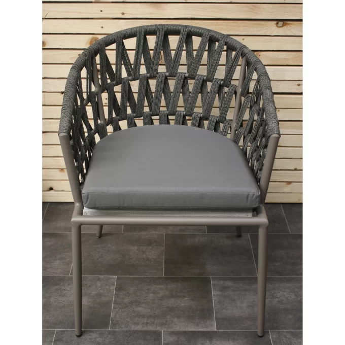 Hawk Halls' Bajo Chair in Dark Grey and Warm Grey Aluminium. Close Up