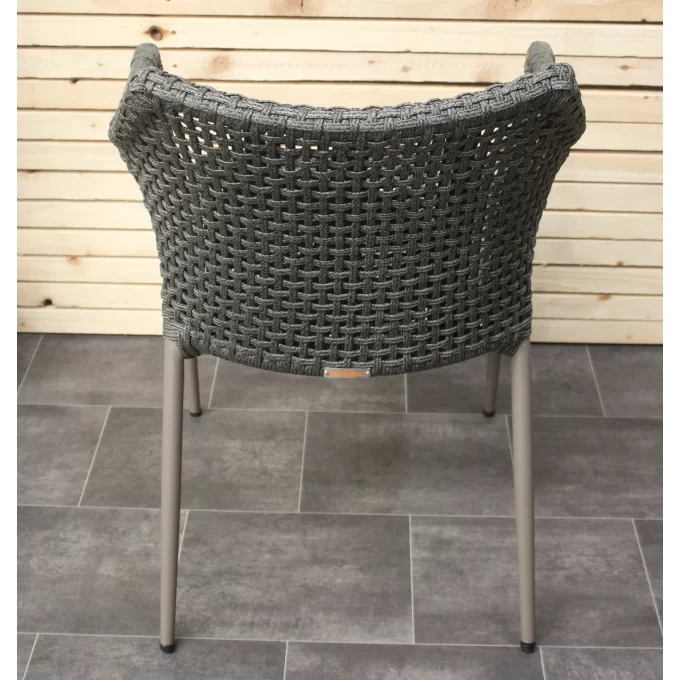 Hawk Halls' Dark Grey Kuta Chairs, Warm Grey Aluminium. Close Up